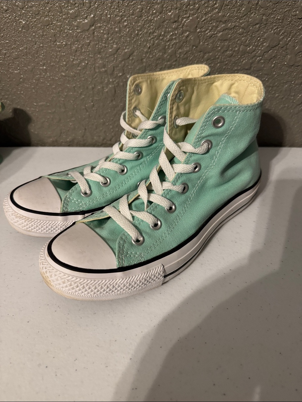 Converse High Top Sneakers Mint Aqua with White Accents